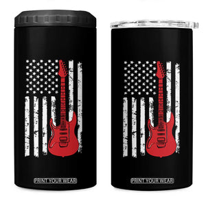 Bass Guitar Player 4 in 1 Can Cooler Tumbler USA American Flag Musician Guitarist TS10 One Size: 16 oz Black Print Your Wear