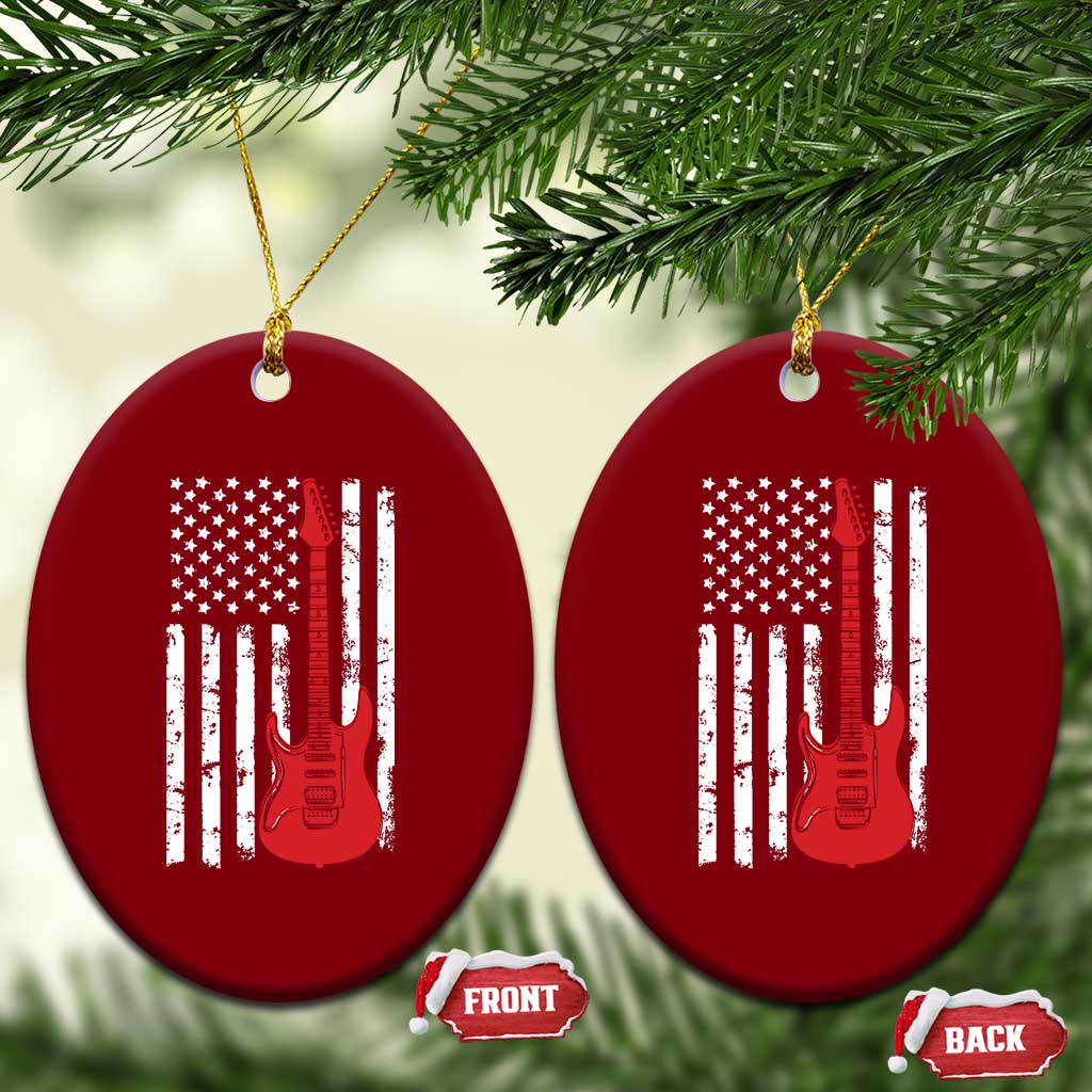 Bass Guitar Player Ceramic Ornament USA American Flag Musician Guitarist TS10 Print Your Wear