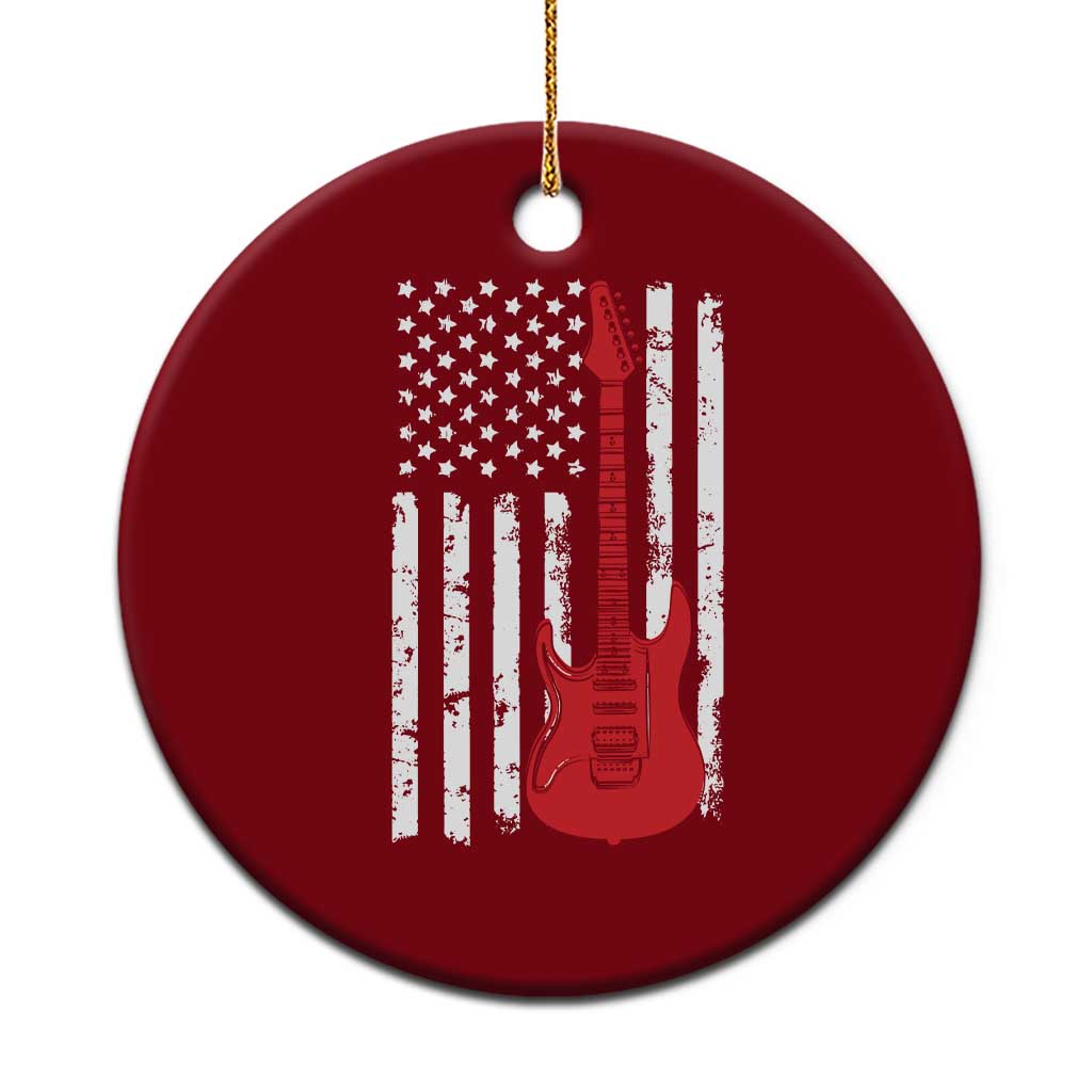 Bass Guitar Player Ceramic Ornament USA American Flag Musician Guitarist TS10 1pc Red Print Your Wear
