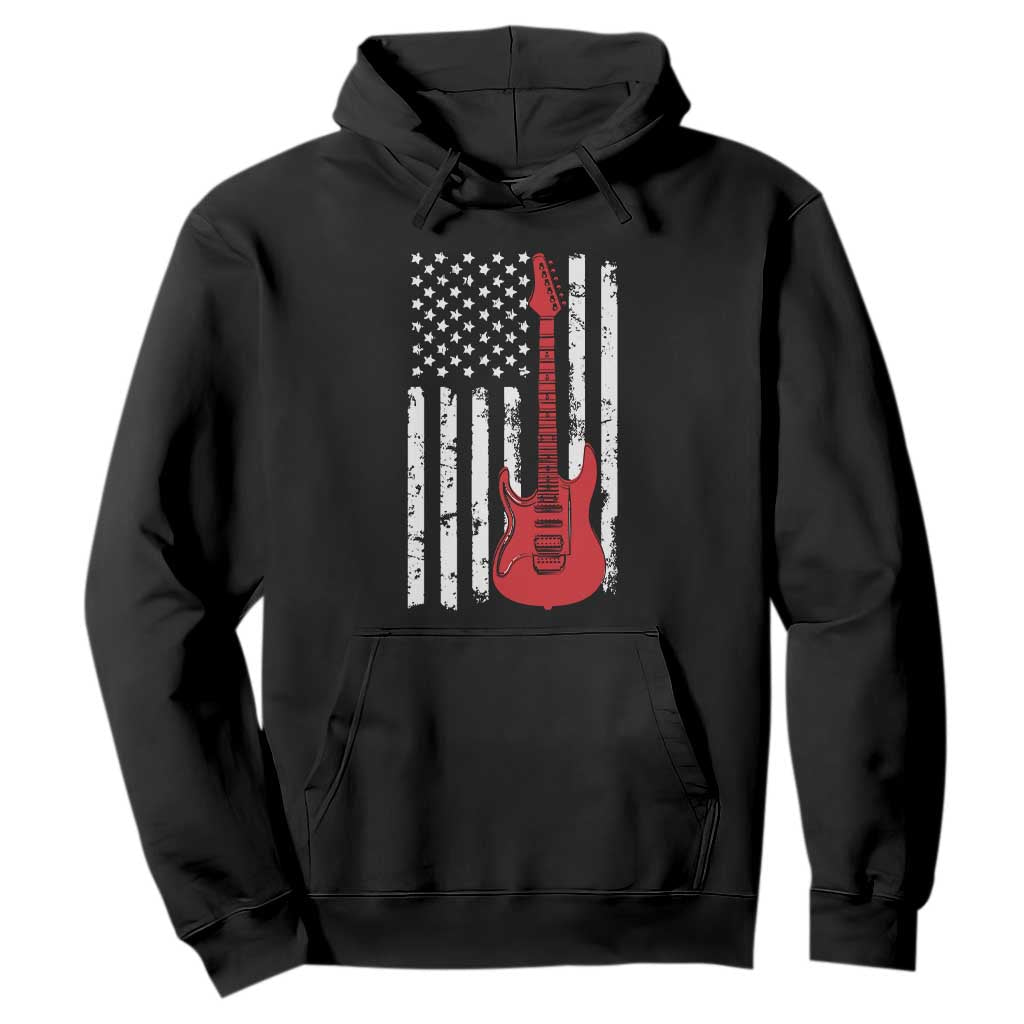 Bass Guitar Player Hoodie USA American Flag Musician Guitarist TS10 Black Print Your Wear