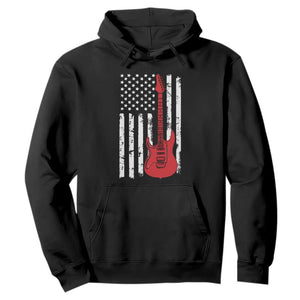 Bass Guitar Player Hoodie USA American Flag Musician Guitarist TS10 Black Print Your Wear