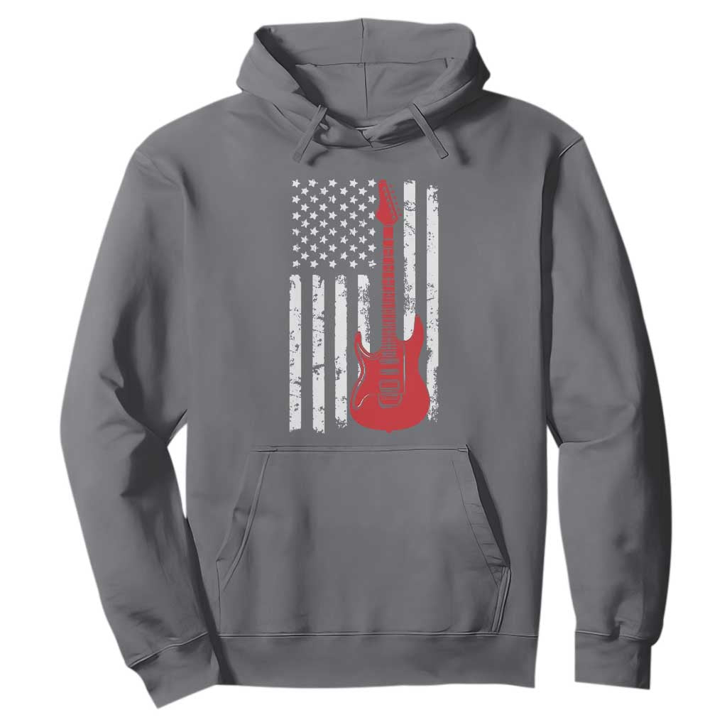 Bass Guitar Player Hoodie USA American Flag Musician Guitarist TS10 Charcoal Print Your Wear