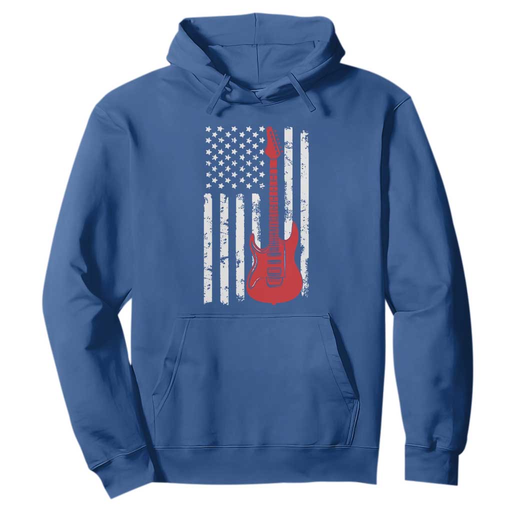 Bass Guitar Player Hoodie USA American Flag Musician Guitarist TS10 Royal Blue Print Your Wear