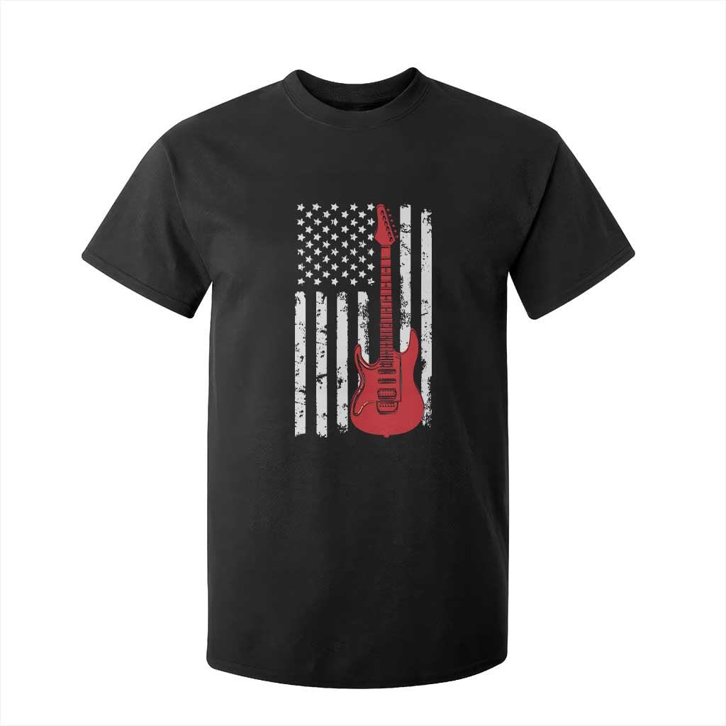 Bass Guitar Player T Shirt For Kid USA American Flag Musician Guitarist TS10 Black Print Your Wear