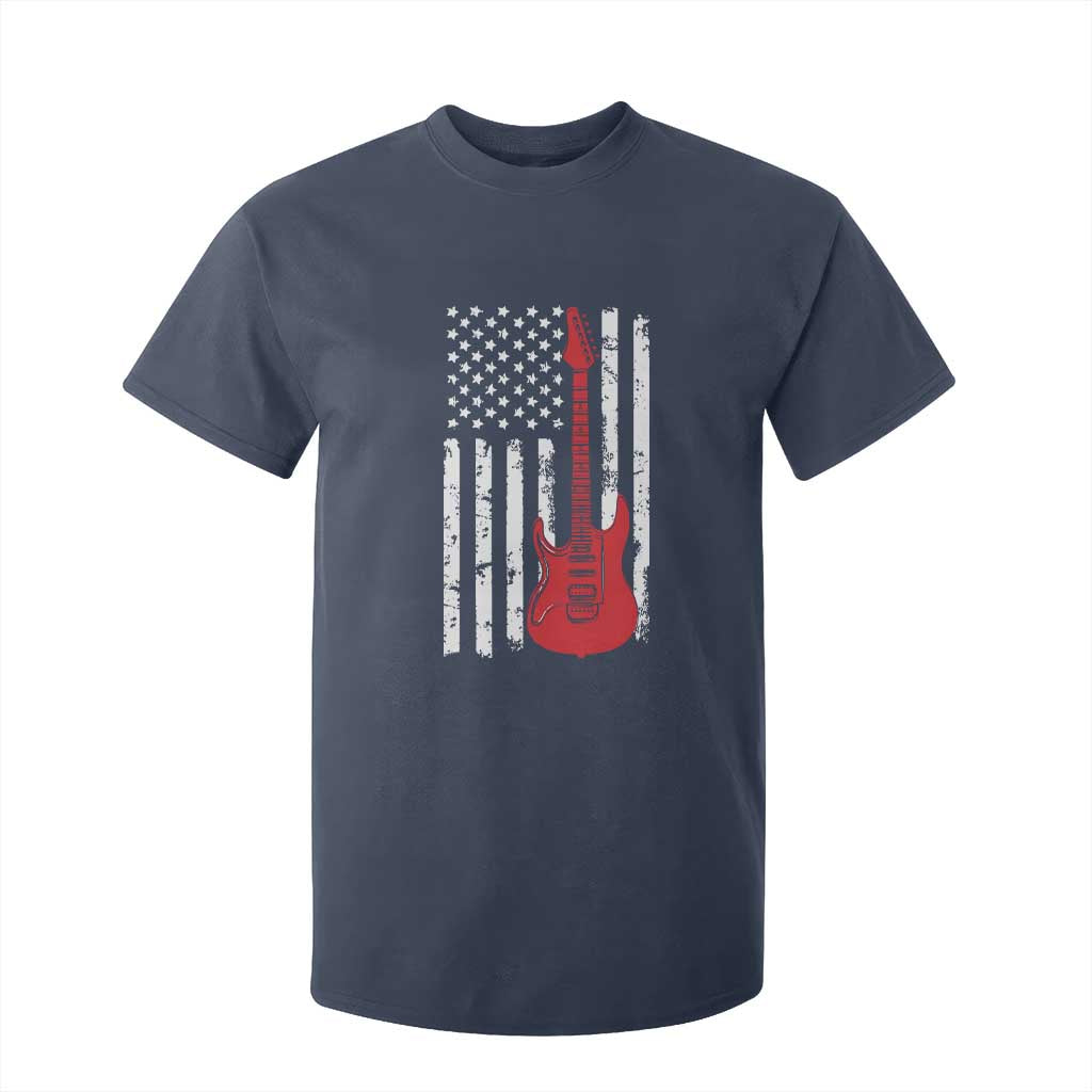 Bass Guitar Player T Shirt For Kid USA American Flag Musician Guitarist TS10 Navy Print Your Wear