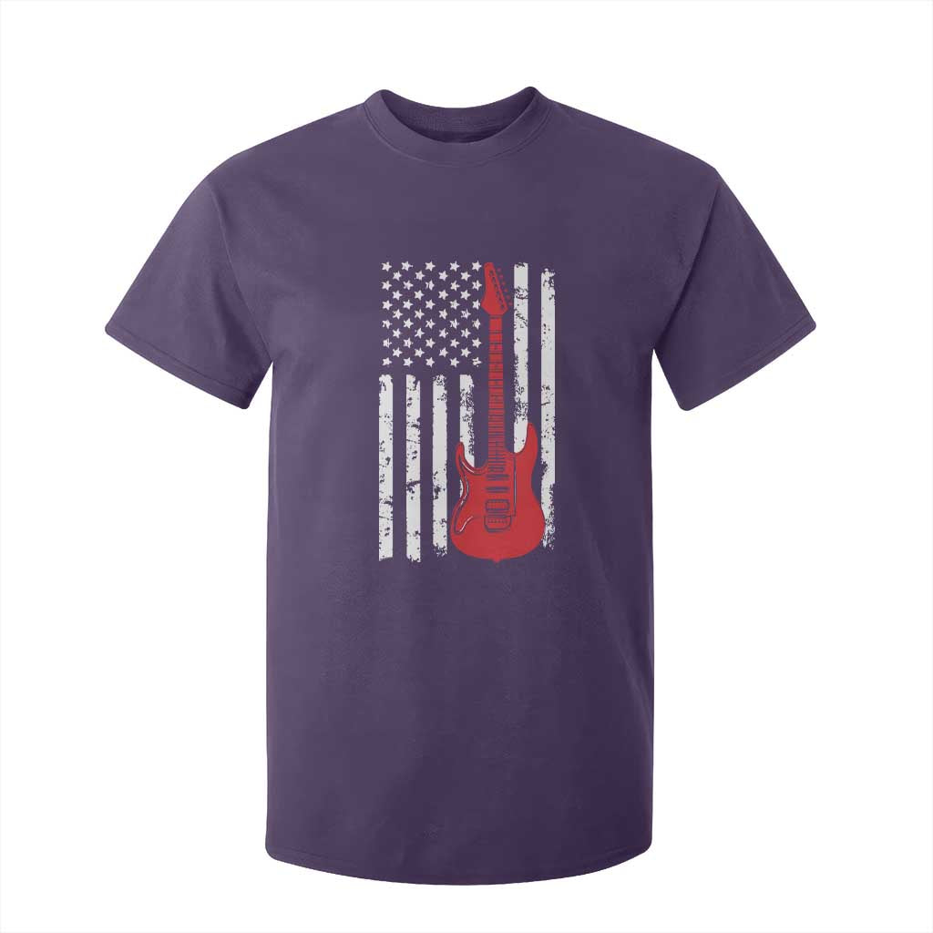 Bass Guitar Player T Shirt For Kid USA American Flag Musician Guitarist TS10 Purple Print Your Wear