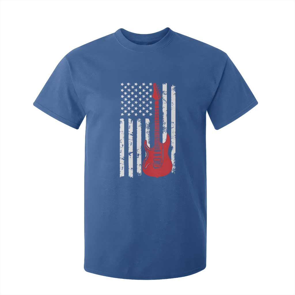 Bass Guitar Player T Shirt For Kid USA American Flag Musician Guitarist TS10 Royal Blue Print Your Wear