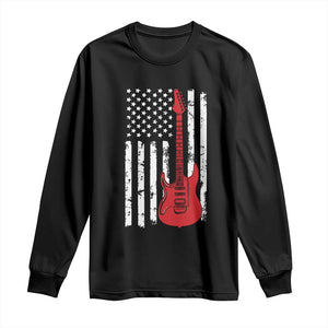 Bass Guitar Player Long Sleeve Shirt USA American Flag Musician Guitarist TS10 Black Print Your Wear