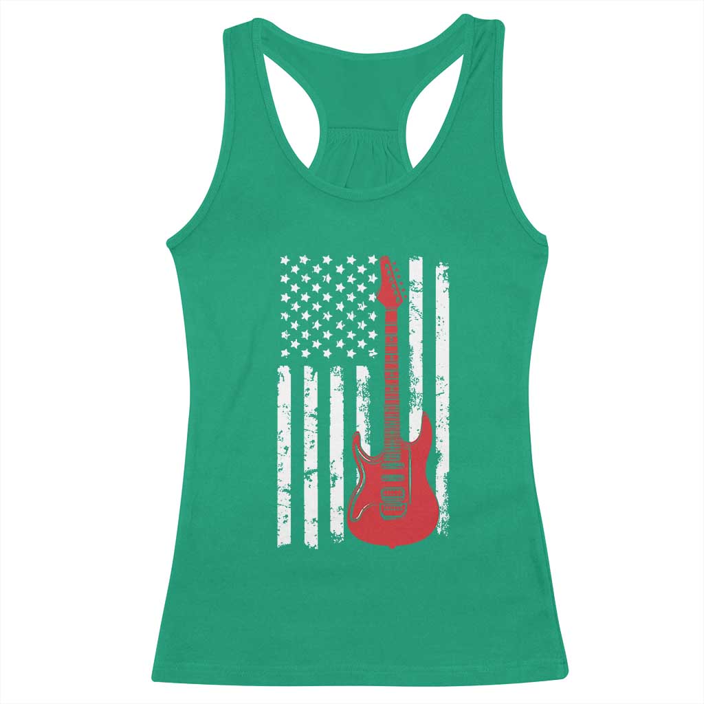 Bass Guitar Player Racerback Tank Top USA American Flag Musician Guitarist TS10 Irish Green Print Your Wear