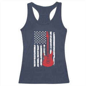 Bass Guitar Player Racerback Tank Top USA American Flag Musician Guitarist TS10 Navy Print Your Wear