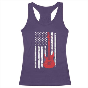 Bass Guitar Player Racerback Tank Top USA American Flag Musician Guitarist TS10 Purple Print Your Wear