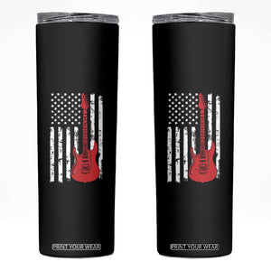 Bass Guitar Player Skinny Tumbler USA American Flag Musician Guitarist TS10 Black Print Your Wear