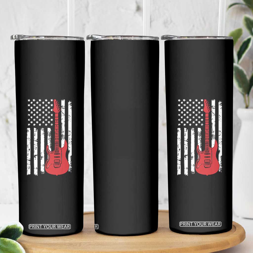 Bass Guitar Player Skinny Tumbler USA American Flag Musician Guitarist TS10 Print Your Wear
