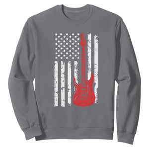 Bass Guitar Player Sweatshirt USA American Flag Musician Guitarist TS10 Charcoal Print Your Wear