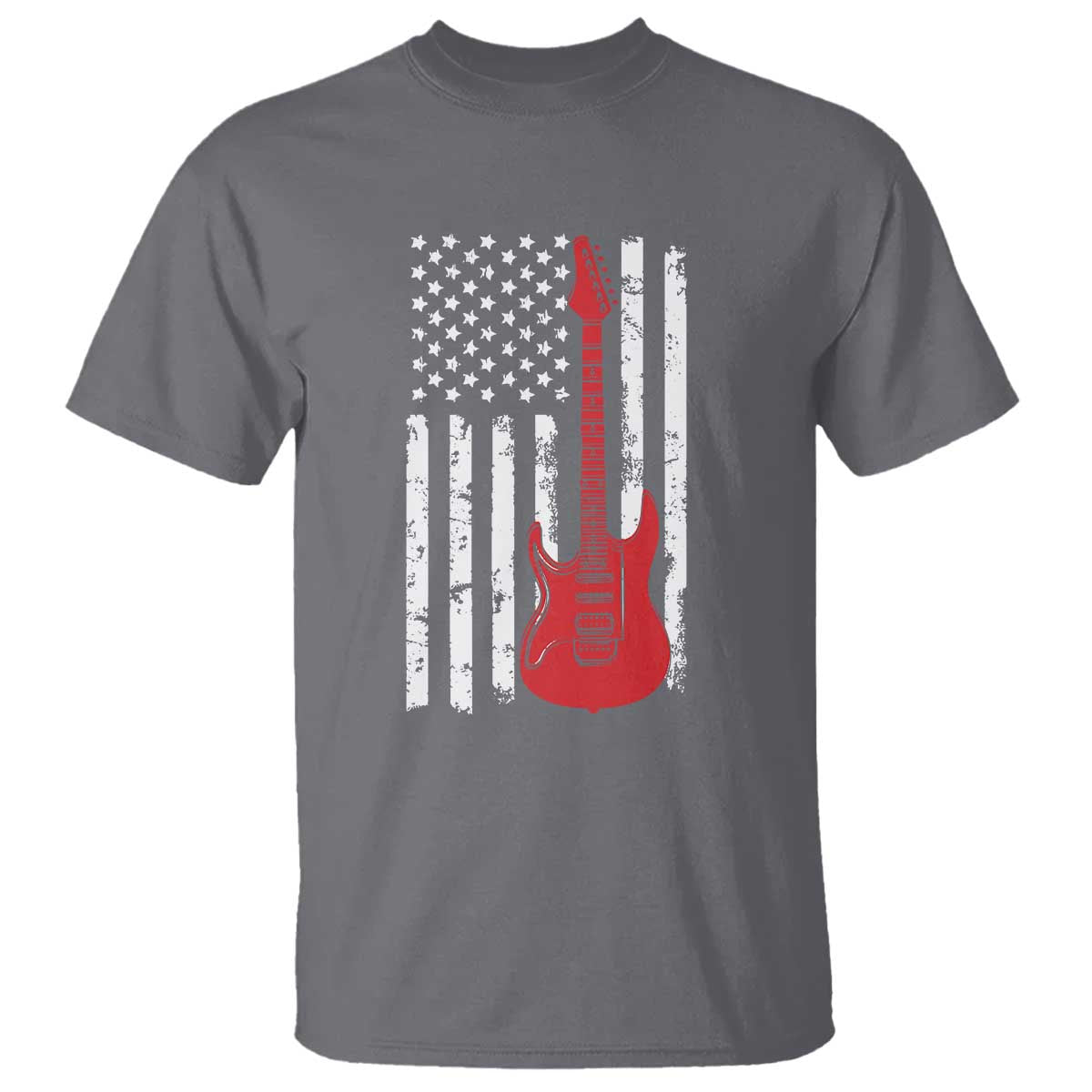 Bass Guitar Player T Shirt USA American Flag Musician Guitarist TS10 Charcoal Print Your Wear
