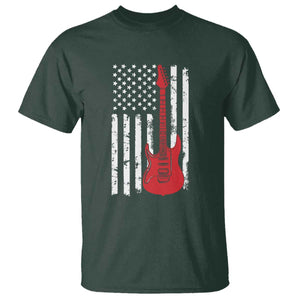 Bass Guitar Player T Shirt USA American Flag Musician Guitarist TS10 Dark Forest Green Print Your Wear