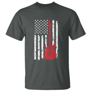 Bass Guitar Player T Shirt USA American Flag Musician Guitarist TS10 Dark Heather Print Your Wear
