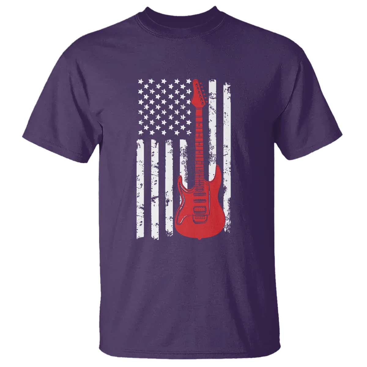 Bass Guitar Player T Shirt USA American Flag Musician Guitarist TS10 Purple Print Your Wear