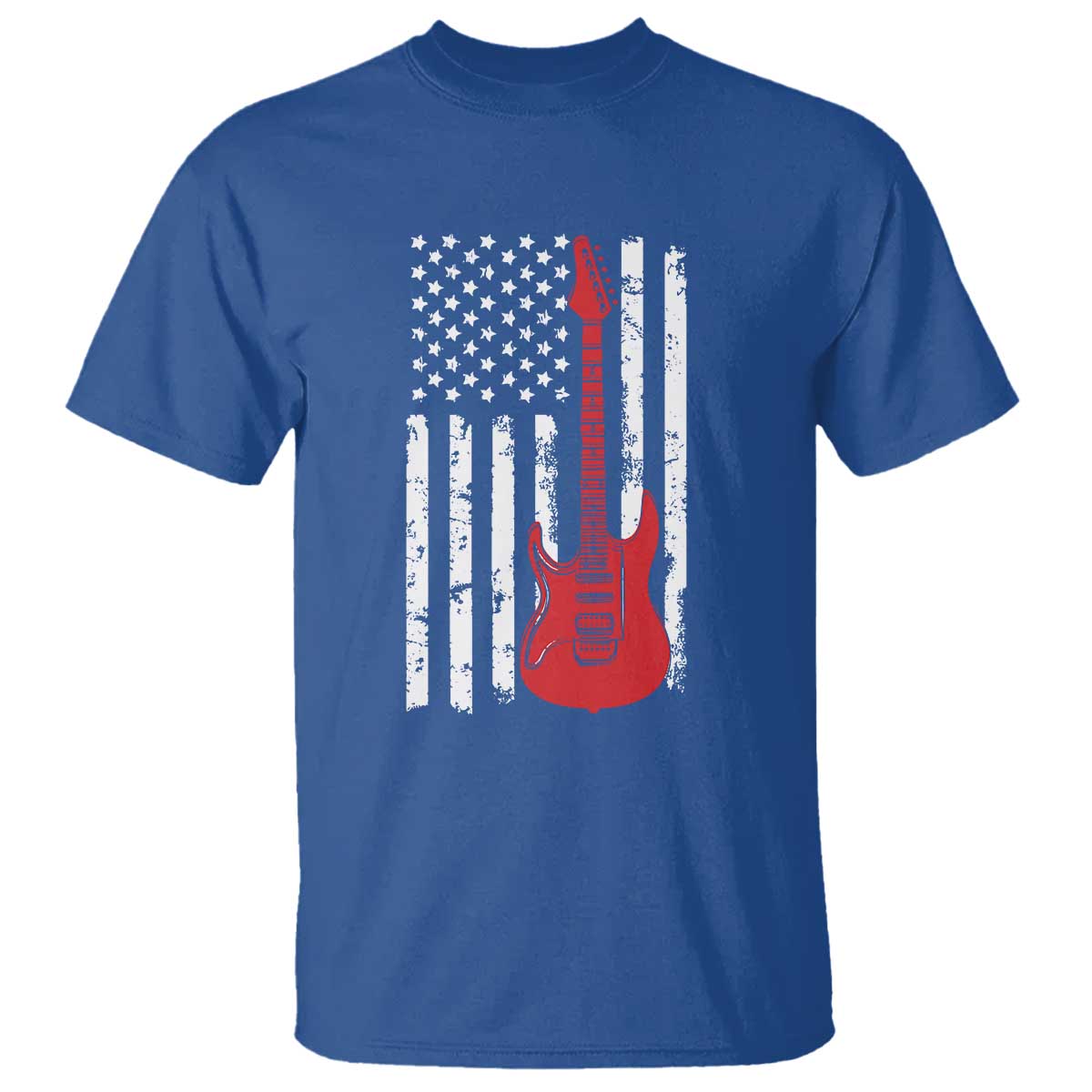Bass Guitar Player T Shirt USA American Flag Musician Guitarist TS10 Royal Blue Print Your Wear