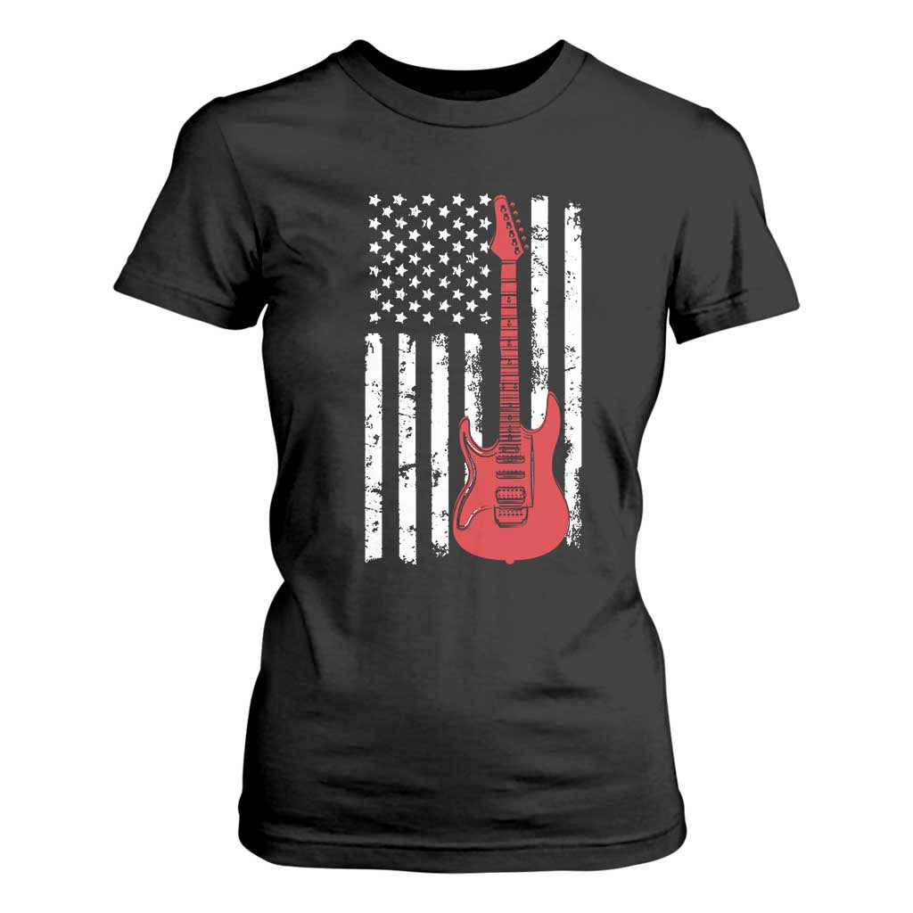Bass Guitar Player T Shirt For Women USA American Flag Musician Guitarist TS10 Black Print Your Wear