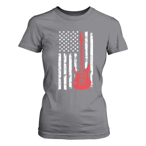 Bass Guitar Player T Shirt For Women USA American Flag Musician Guitarist TS10 Charcoal Print Your Wear