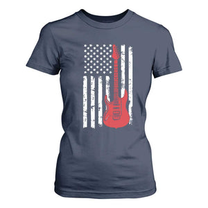 Bass Guitar Player T Shirt For Women USA American Flag Musician Guitarist TS10 Navy Print Your Wear