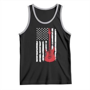 Bass Guitar Player Tank Top USA American Flag Musician Guitarist TS10 Black Athletic Heather Print Your Wear