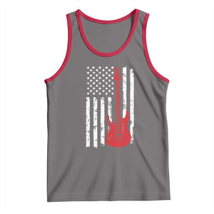 Bass Guitar Player Tank Top USA American Flag Musician Guitarist TS10 Deep Heather Red Print Your Wear