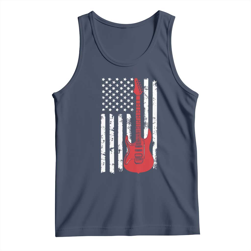 Bass Guitar Player Tank Top USA American Flag Musician Guitarist TS10 Navy Print Your Wear