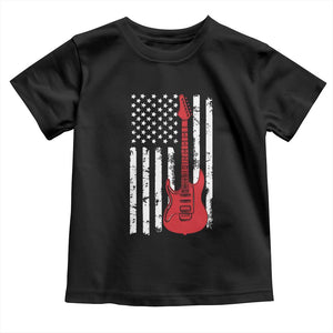 Bass Guitar Player Toddler T Shirt USA American Flag Musician Guitarist TS10 Black Print Your Wear