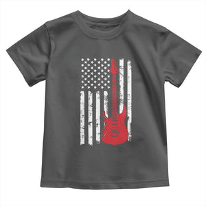 Bass Guitar Player Toddler T Shirt USA American Flag Musician Guitarist TS10 Dark Heather Print Your Wear