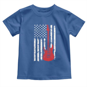 Bass Guitar Player Toddler T Shirt USA American Flag Musician Guitarist TS10 Royal Blue Print Your Wear