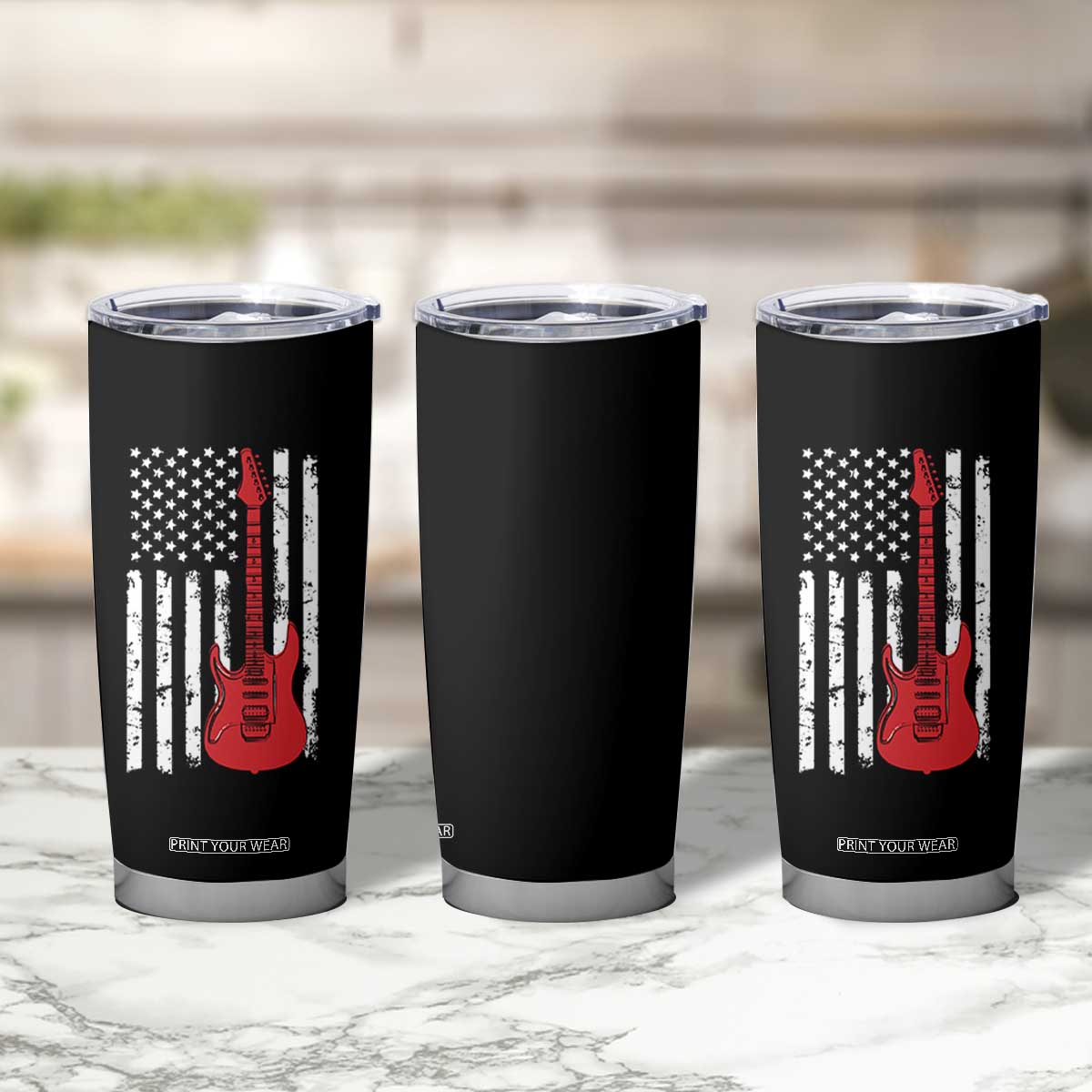 Bass Guitar Player Tumbler Cup USA American Flag Musician Guitarist TS10 Print Your Wear