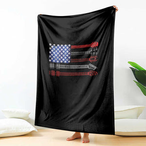 USA Flag Guitar Player Throw Blanket 4th of July Musician Guitarist TS10 Print Your Wear