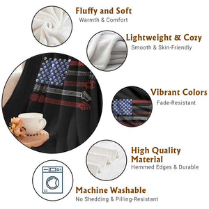 USA Flag Guitar Player Throw Blanket 4th of July Musician Guitarist TS10 Print Your Wear