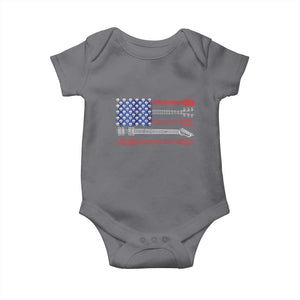 USA Flag Guitar Player Baby Onesie 4th of July Musician Guitarist TS10 Charcoal Print Your Wear