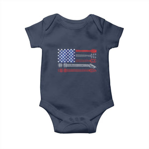 USA Flag Guitar Player Baby Onesie 4th of July Musician Guitarist TS10 Navy Print Your Wear