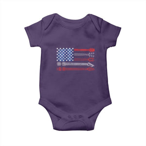USA Flag Guitar Player Baby Onesie 4th of July Musician Guitarist TS10 Purple Print Your Wear