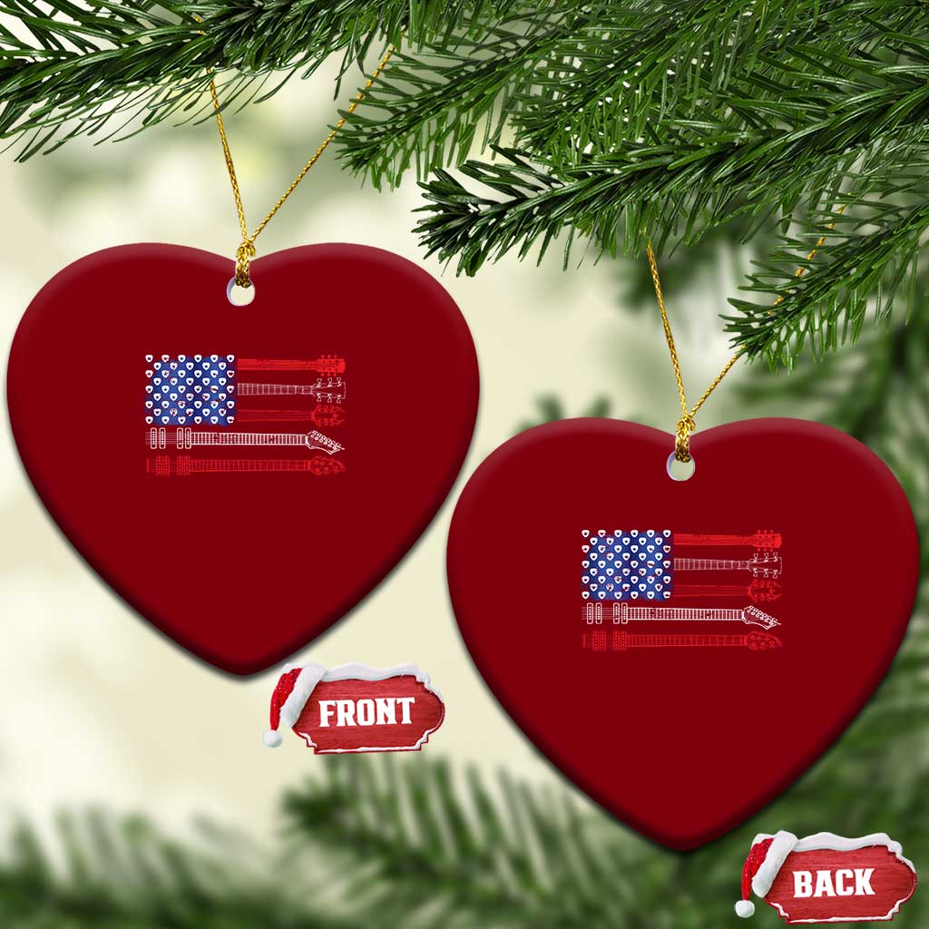 USA Flag Guitar Player Ceramic Ornament 4th of July Musician Guitarist TS10 Print Your Wear