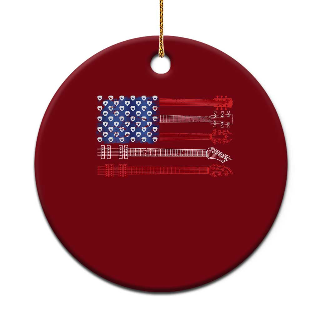 USA Flag Guitar Player Ceramic Ornament 4th of July Musician Guitarist TS10 1pc Red Print Your Wear