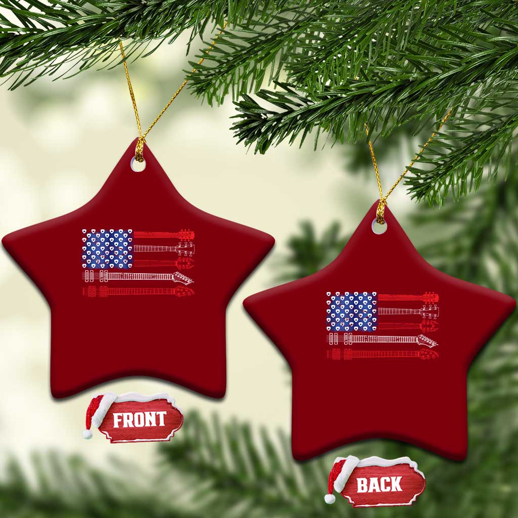 USA Flag Guitar Player Ceramic Ornament 4th of July Musician Guitarist TS10 Print Your Wear