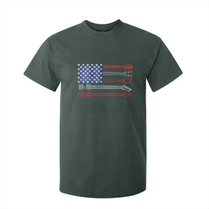 USA Flag Guitar Player T Shirt For Kid 4th of July Musician Guitarist TS10 Dark Forest Green Print Your Wear