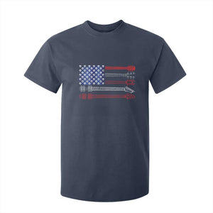 USA Flag Guitar Player T Shirt For Kid 4th of July Musician Guitarist TS10 Navy Print Your Wear