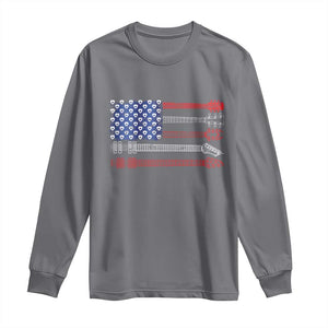 USA Flag Guitar Player Long Sleeve Shirt 4th of July Musician Guitarist TS10 Charcoal Print Your Wear
