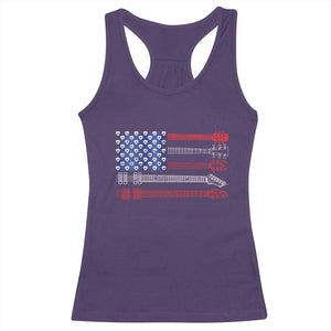 USA Flag Guitar Player Racerback Tank Top 4th of July Musician Guitarist TS10 Purple Print Your Wear