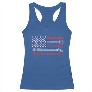USA Flag Guitar Player Racerback Tank Top 4th of July Musician Guitarist TS10 Royal Blue Print Your Wear