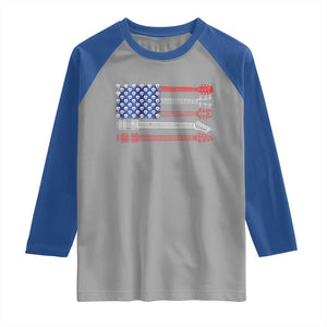 USA Flag Guitar Player Raglan Shirt 4th of July Musician Guitarist TS10 Sport Gray Royal Print Your Wear