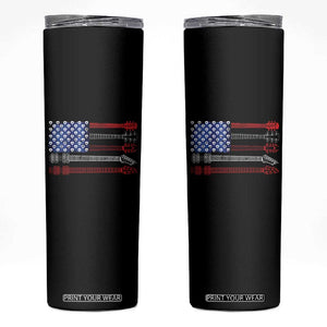USA Flag Guitar Player Skinny Tumbler 4th of July Musician Guitarist TS10 Black Print Your Wear