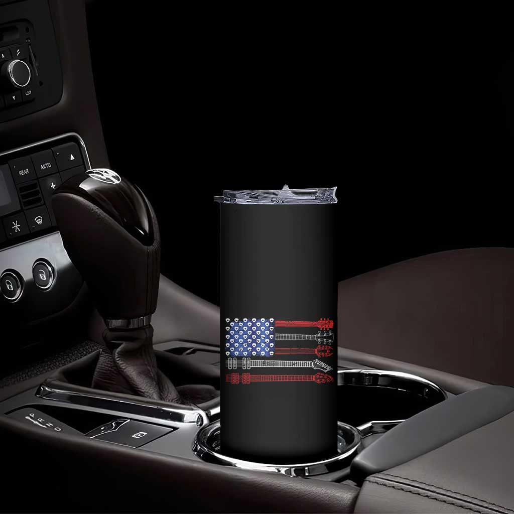 USA Flag Guitar Player Skinny Tumbler 4th of July Musician Guitarist TS10 Print Your Wear