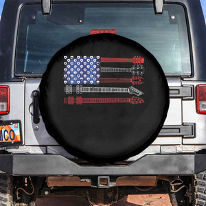 USA Flag Guitar Player Spare Tire Cover 4th of July Musician Guitarist TS10 No hole Black Print Your Wear